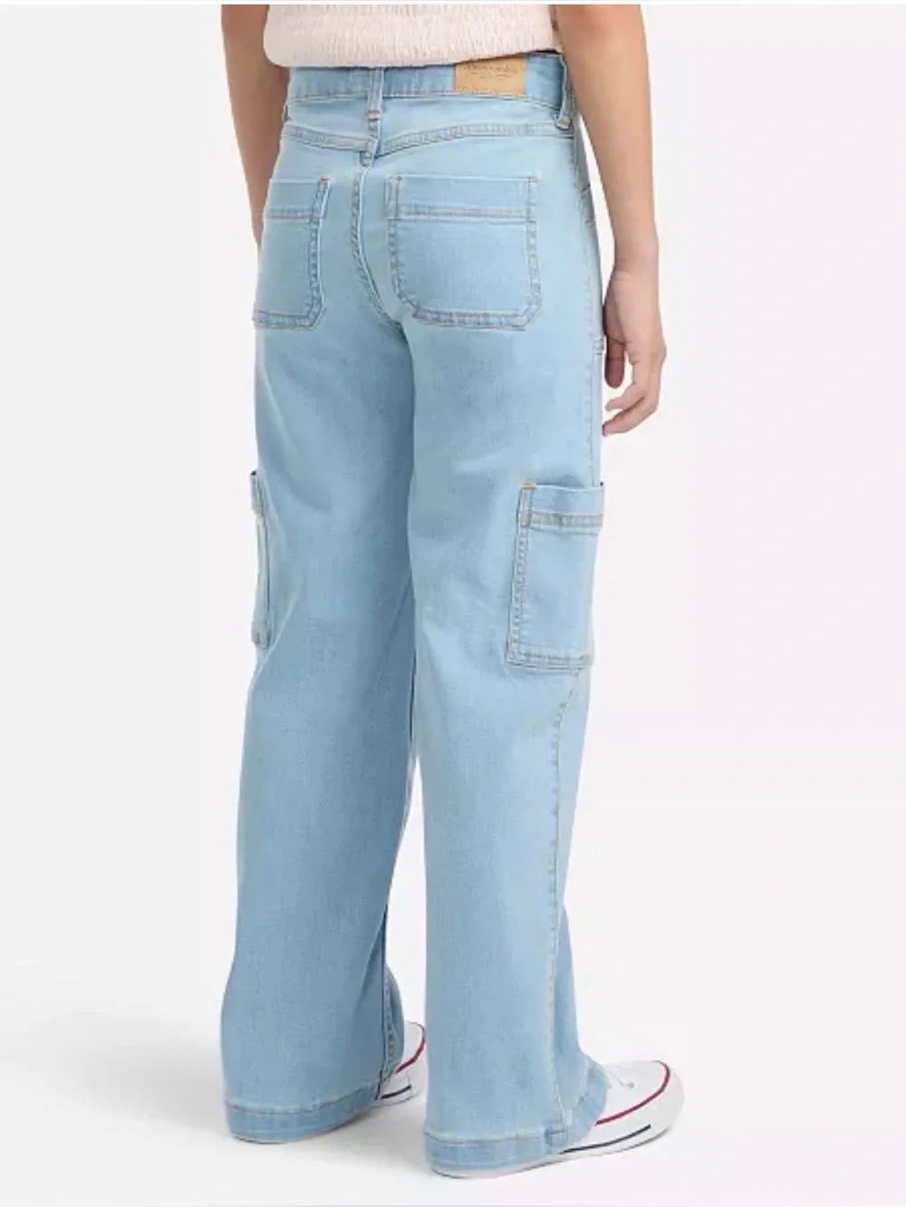 Abercrombie Kids Girls High Rise Wide Leg Utility Jeans Size 11/12 Long
